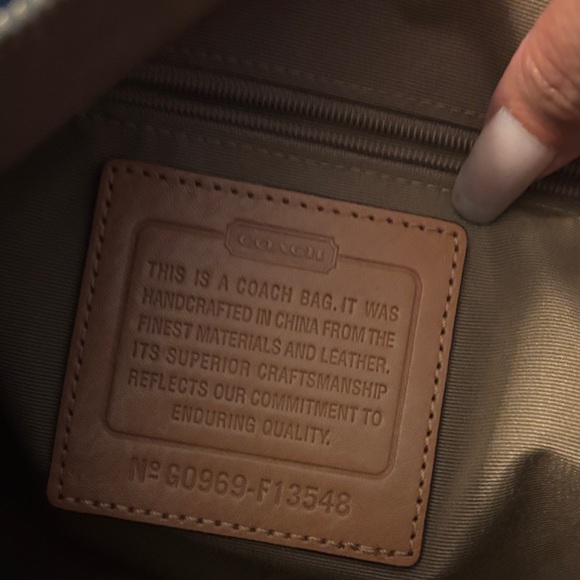 Coach Tan and Blue Signature Tote Bag - Picture 3 of 7